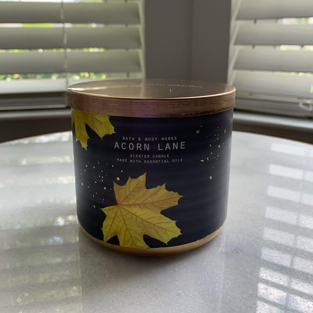 ‘Acorn Lane’ Bath and Bodyworks 3 wick Candle
